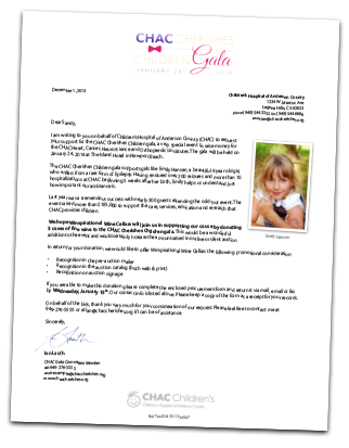 Auction Item Donor Letter Sample