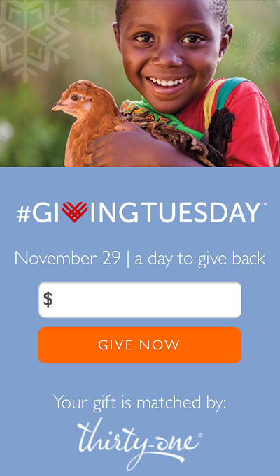 Mobile responsive landing page for #GivingTuesday