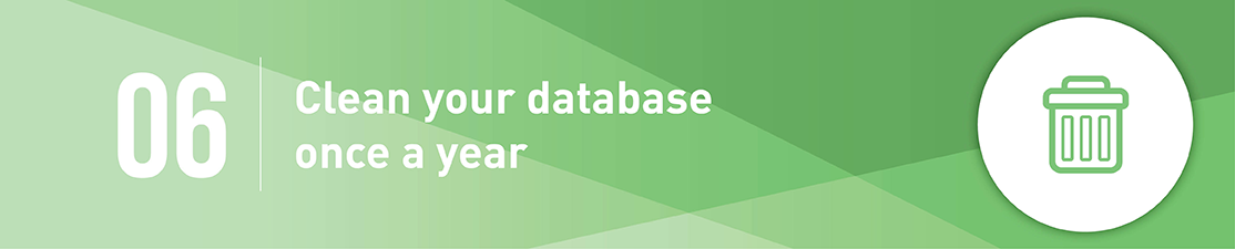 Clean your database once a year