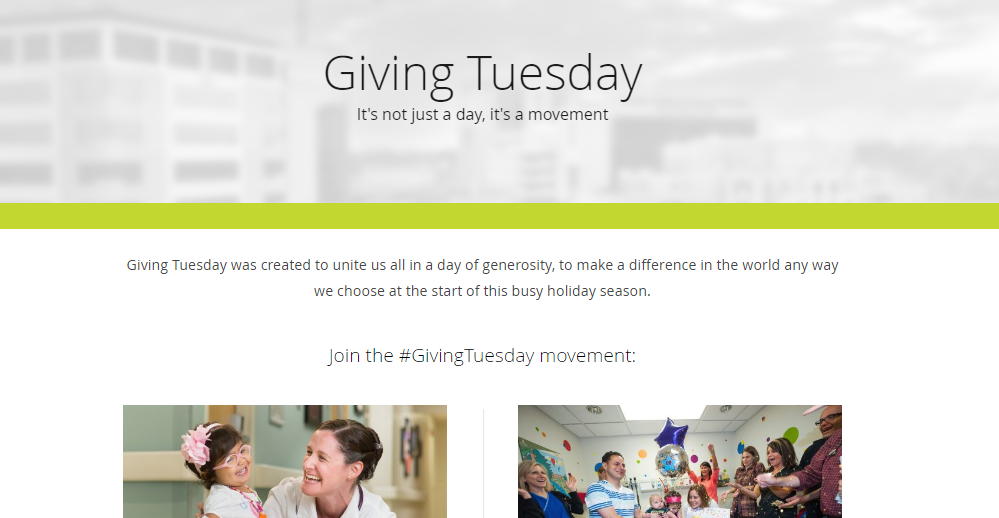 St Jude #GivingTuesday Landing Page