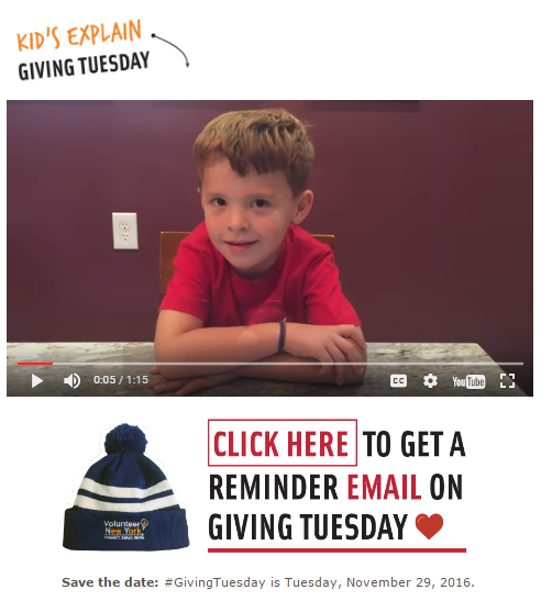 Use embedded video on your #GivingTuesday landing page